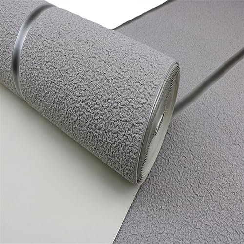 Simple Horizontal Stripe Deerskin Velvet Wallpaper 10 * 0.53M Non Woven Living Room 3D Film Wallpaper for Living Room Bedroom Sofa TV Background Wallpaper (10 * 0.53M,90104 Smoky Gray)