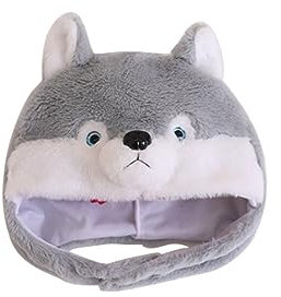 ISAKEN Husky Hüte Lustiger Plüsch Hut Halloween Tiermütze Partyhüte Urlaub Cosplay Mütze Kopfbedeckung für Kinder Erwachsene Dress Up Party Kostüm Zubehör Party Kostüm Halloween Weihnachten