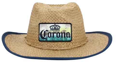 Corona Patch Chapeau de cowboy en paille Multicolore, Multicolore, taille unique