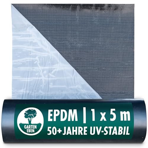 Garten Eben - Dachfolie selbstklebend EPDM 1mm - 1m x 5m EPDM Folie Dachbahn selbstklebend & wasserdicht für außen kaltselbstklebend 5m²
