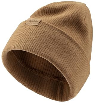 Sterntaler Beanie aus geripptem Mischgewebe für Jungen - Baby und Kinder Mütze tragbar mit und ohne Umschlag - Goldbraun, 51