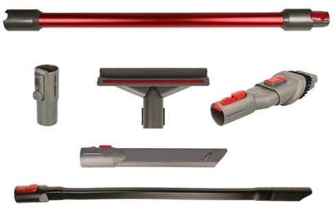 vhbw 6-Part Vacuum Cleaner Accessory Set Compatible with Dyson Refurbished V7 Handheld Trigger Red