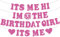 Banner mit Aufschrift It's Me Hi I'm the Birthday Girl, beliebte Glitzerdekorationen für Fans