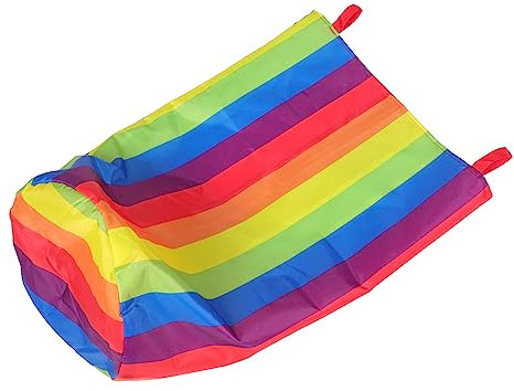 Abaodam Kids Race Bag for Sensory Training Cartoon Jumping Bag for Ages 3-8 70x50cm Rainbow Design Fun Outdoor Activity for Kids 105-140cm