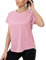 Gyabnw Sportshirt Damen Kurzarm Sport Oberteile Locker Laufshirt Leichtes Funktionsshirt Fitness Yoga