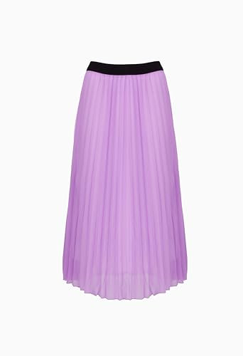 COTIDI Gonna plissettata da donna, lunga e media, in vita elastica, made in Italy, malva, 36