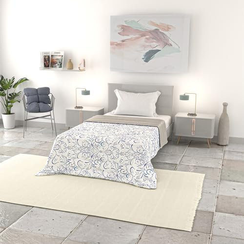 Trapuntino Estivo Linea BASIC Made in Italy Copriletto Stampato in Morbida Microfibra - Trapunta Primavera Estate Mezza Stagione - Ornato Tex, Piazza e mezza 200x240cm