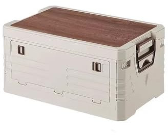 Auto Kofferraum Aufbewahrungsbox für Mercedes Benz EQS 450/EQS 580/EQS 53 Sedan Multifunktionale Faltbarer lagercontainer Klappbox Transportbox Mit Deckel,Beige-35L