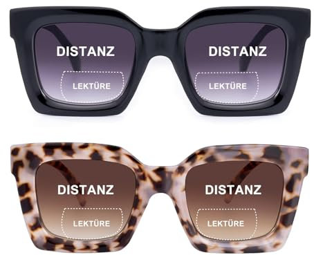 SKYWAY 2er-Pack Bifokale Lesesonnenbrillen für Damen Herren, Klassische Retro Bifokale Sonnenbrille mit Federscharnieren, UV400 Schutz +1.5, Schwarz+Heller Schildpatt