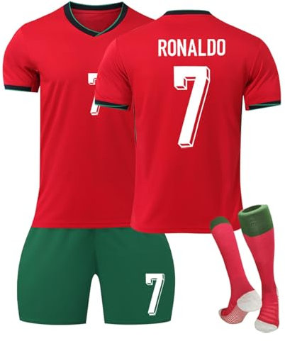 Nr.7 Fußball Trikot, 24 Neue Hause/Auswärts Fußball Trikot Kinder Erwachsener, Fussball Trikots Shorts und Socken Anzug Jungen Herren