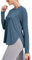 PINSPARK Sportshirt Damen Langarm UPF 50+ Sonnenschutz Schnelltrocknend Funktionsshirt Laufshirts Leichte Atmungsaktiv Sport Oberteile Damen Sport Top für Fitness Yoga Navy blau L