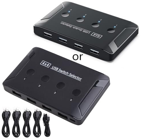 BABYVIVA 4-Port SB Stampante Condividi h SB 2.0 KVM il suo PC Sharing Splitter per Tastiera Mouse Stampante SB lei