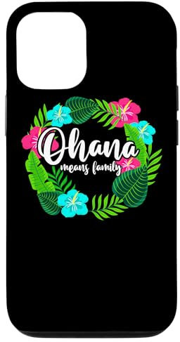 Hülle für iPhone 15 Ohana bedeutet Familie Hawaii – Hibiskusblüten