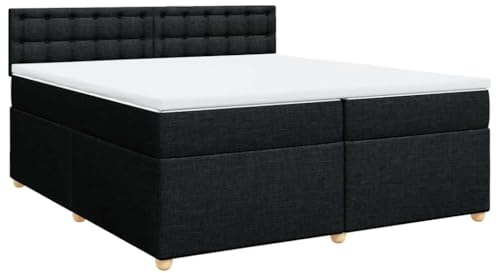 vidaXL Boxspringbett mit Matratze Schwarz 200x200 cm Stoff