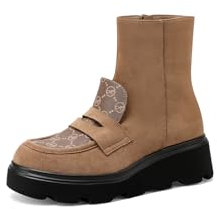 QUEEN HELENA Stivaletti con Zip Laterale Stivali Bassi Casual Donna X31-93 (Marrone, Sistema Taglie Calzature EU, Adulto, Donna, Numero, Media, 38)