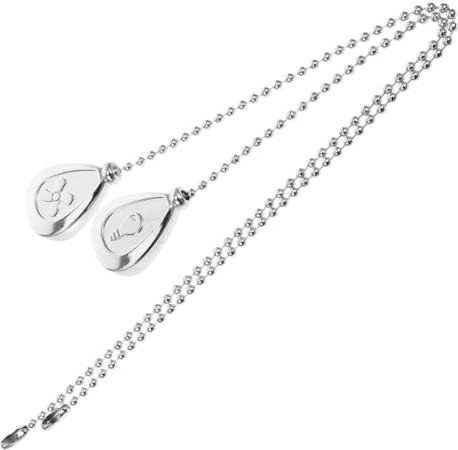 jojofuny 2 Stück Beleuchtung Anhängerkette Koryphäen Lampe Zugkette Lichtkette Zugverlängerung Zugschnur Leuchte Zugkette Schalter Verlängerung Zinklegierung Silber