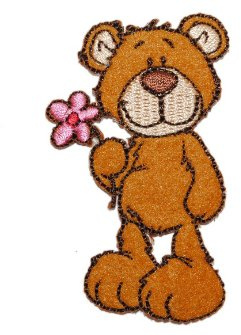 alles-meine.de GmbH Bügelbild - kompatibel mit Niki Classic Bär 4,4 cm * 7 cm Aufnäher Applikation Teddybär Teddy Dunkelbraun Tier Tiere