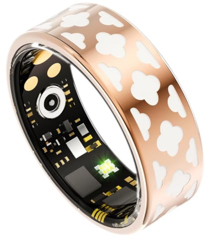 Smart Ring Damen Rosegold Smartringe für Damen Fitnessring Herzfrequenz | Smarter Fitness Tracker Ring SpO2 Schlaftracker Pulsmesser Schrittzähler IOS Android Finger Tracking