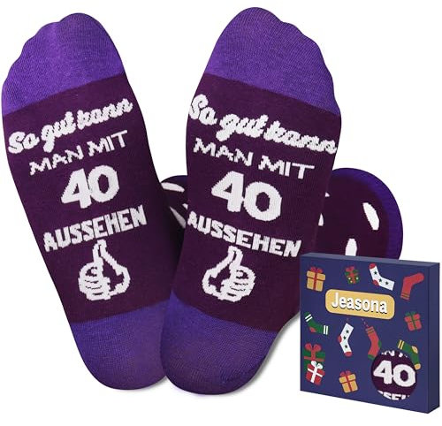 Jeasona 40 Geburtstag Frauen Geschenk Socken 39-42 Geschenk 40. Geburtstag Frauen Lustig Geschenkideen Frau