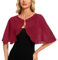 Atxnn Mantella da Donna in Pizzo Elegante Stola Chiffon Coprispalle per Abiti da Sposa Cerimonia Sera Scialle Estivo Bolero Poncho Cape