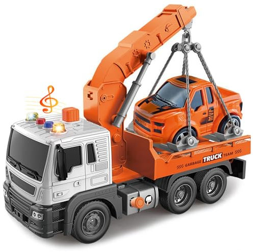 LioMaxi Escala 1:16 Carro de herramientas juguete,Camión de juguete grande,Carroherramientas,Camión de rescate,vehículo de recuperación con luces y sonidos función camión juguete regalo para niños 3 4