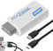 NTYUO Wii to HDMI Adapter, Wii to HDMI Converter with 1m Cable for 1080P/720P HD Video Audio Output with 3.5mm Audio Jack, Compatible with All Display Modes (White)