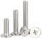 Ctyjia 20 Piezas Delgado Tornillos de Cabeza Phillips Plana, Acero Inoxidable 304, M4 x 10mm Tornillos de Muebles Totalmente Roscados