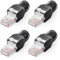 VCELINK Connecteur RJ45 Sans Outil CAT6A, Prise UTP Réutilisable Compacte sans Sertissage, Fiche RJ45 CAT6 pour Câbles Ethernet 23-26 AWG, 10 Gbps, Noir, 4 Pièces