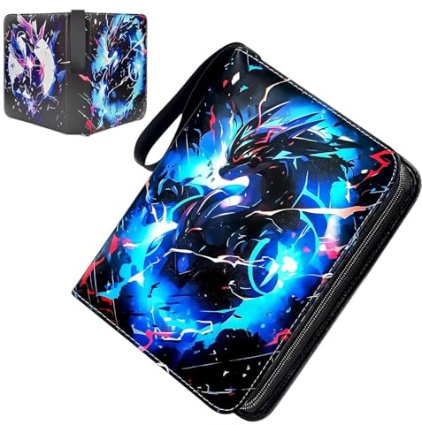 DEANKEJI 50 Seiten 400 Kartensteckplätze Sammelalbum, wasserdichtes Leder Karten Binder, Sammelmappe Karten ist perfekt für Kindergeburtstagsgeschenke, für Pokemon Binder