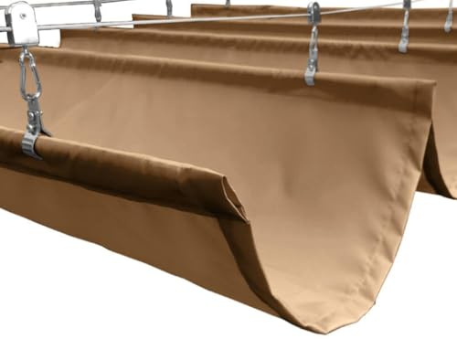 Terrassenüberdachung, einziehbar, wasserdicht, für den Außenbereich, mit Schiebedraht, für Hof, Pergola, Deck, 3 x 6 m, Khaki