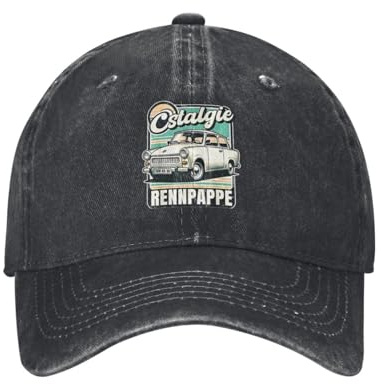 LHJHZDJC Ostalgie DDR Trabant Racing Cardboard Retro Stijl Denim Hut Atmungsaktive Design Caps Männer Baseball Cap Männer