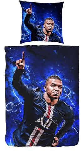 Hsewudwsd Fußball Star Bettwäsche 135x200 2-Teilig Mit Reißverschluss Microfaser Bettbezug Mit 80x80cm Kissenbezug Atmungsaktiv Hautfreundlich