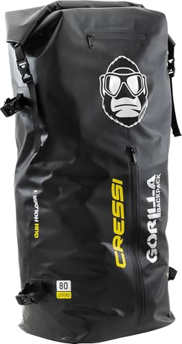 Cressi Gorilla Backpack - Unisex Rucksack, Schwarz, 80 L – Heißversiegelt, Wasserdicht, ideal für Unterwasser Tauchausrüstung, hält Oberflächen Trocken, wo sie Aufbewahrt oder Transportiert Werden
