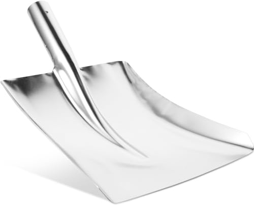 Hohopeti Edelstahl Schneeschaufel ohne Stiel Robuste Staubschaufel mit Großem Öffnungsdesign Abnehmbar für Einfache Lagerung Vielseitig für Hausreinigung Schnee und Müll im Außenbereich