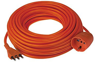 Poly Pool PP0379.30 Prolunga da Giardino Con Pratico Supporto Spina Grande 16 A, Presa Pluristandard Sezione Cavo 3 x 1,5 mm² Arancio, 30 Meter