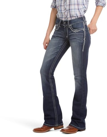 Ariat Women’s Mid Rise Stretch Whipstitch Boot Cut Jean