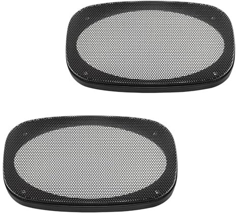tomzz Audio 2800-005 Grille de Haut-Parleur pour Haut-Parleur 4 x 6 Pouces Noir 2 pièces Anneau Plastique avec Grille métallique Jeu