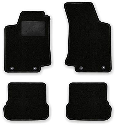 Bär-AfC Auto Fußmatten Ideal passend für VW Golf 3 Cabrio 1993-1998, Autoteppiche Nadelvlies Schwarz, Rand Kettelung Schwarz, Trittschutz Kunststoff, Set 4-teilig, VW09772
