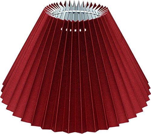 Plissee Lampenschirm SANGUE DI BUE *rund* dunkelrot, transluzenter Lumière-Karton, Du=25/Do=9,5 /schräge H=16cm, Befestigung E27 (E14 mit Reduzierring, optional separat bestellbar)