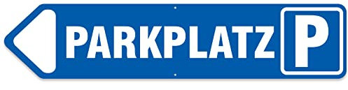 Pfeil Schild Links Parkplatz 3 mm Aluminium - Verbund 50x11 cm