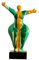 Meubletmoi Statue stehende Frau Figur Dekoration Gelb Grüne Stil Pop Art – Artikel Modernes Design