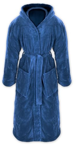 Gräfenstayn® Damen & Herren Kuschelfleece Bademantel mit Kapuze Größe S-XXXL mit Öko-Tex Standard 100 Flanell Fleece