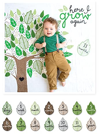 Wraps Baby l2-lj587 Kit First Year Deluxe, Blanket + 18 Cards, Here I Grow Again