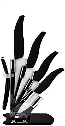 B-black® Bloc de couteaux en céramique pure haute qualité 6 pièces (Noir)