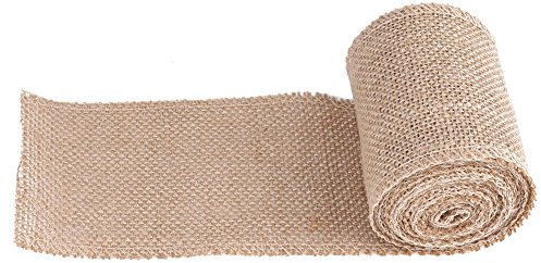 300CM Toile de Jute Rouleau, Hessian Roll, Ruban de Jute Naturel pour l'artisanat, Décoration de Mariage, Noël Décoration, Emballage (10CM)