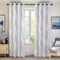 Deconovo Verdunkelung Vorhang, Thermo Gardinen, Fenstervorhang für Schlafzimmer, Ösenvorhang mit Ösen, 138x132 cm(HöhexBreite), Silber Grau, 2er Set