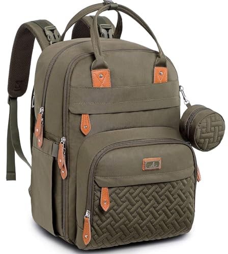 BabbleRoo Wickeltasche Rucksack – Große Kapazität, 17 Taschen, Wasserdicht – mit Wickelauflage, abnehmbarem Schnullerhalter, Kinderwagengurten – Reiserucksack für Mama & Papa