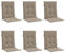 vidaXL Gartenstuhlauflagen 6 STK., Niedriglehner Auflagen für Gartenstühle, Stuhlauflage Stuhlkissen Outdoor, Sitzauflagen Sitzkissen, Taupe Oxford-Gewebe