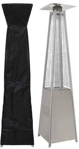 Dellonda Pyramid Gas Patio Heater 13kW for Commercial & Domestic Use, Stainless Steel, Supplied with Cover - DG225