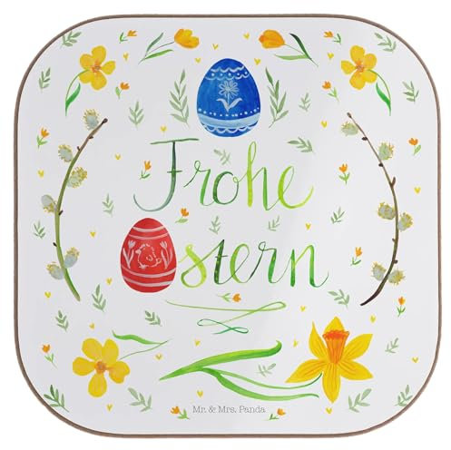 Mr. & Mrs. Panda Untersetzer für Gläser Ostern Frohe Ostern - Geschenk, Glas, Tischuntersetzer, Ostergrüße, Osterblume, Tassen, Bemalte Ostereier, Osterei, gläseruntersetzer